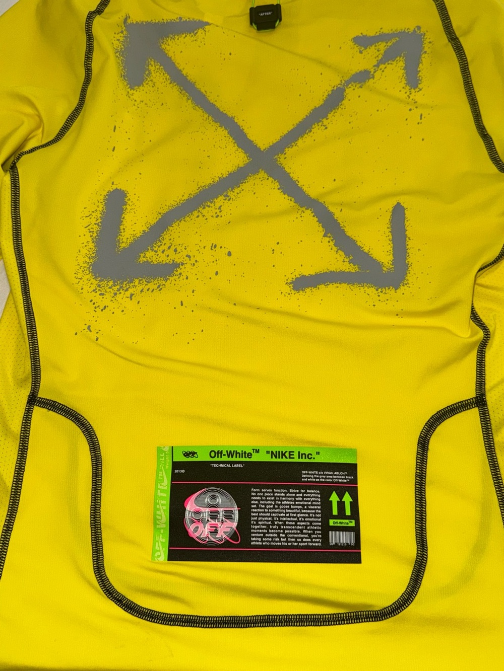 Off-White x Nike Women’s Yellow Dry Fit Shirt - Picture 2 of 8
